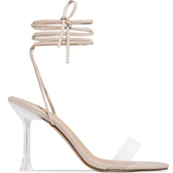Chase + Chloe Cream Strappy Heels - Picture 3 of 7